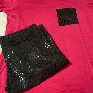 Crazy Train hot pink / shiny leopard shirt